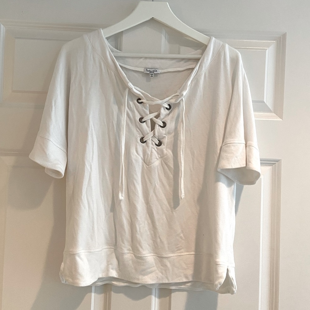 Splendid French Terry Lace-Up Top